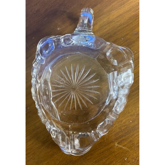 Vtg EAPG Clear Art Squat Pitcher Cream Milk Syrup Panels Star Bottom Triangular - Picture 8 of 13